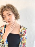 パーマ感のしっかりある☆オン眉☆ショート　【イメチェン】
