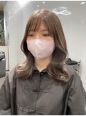 美髪質改善☆ペールベージュカラーの外ハネボブくびれへアカール