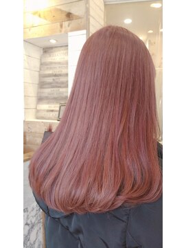 ヘアアートヒサ(HAIR ART hisa) 「RYOKO」 30代～40代  ピンクベージュ×エアリーロング