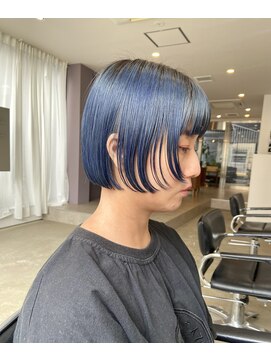 パープル(PURPLE) マッシュヘア/ミニボブ/ダブルカラー