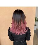 【グラデーションカラー×ブラックピンク】ケアブリーチ