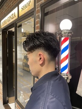 ヒロギンザ 大阪本店(HIRO GINZA) フェードカット×ナチュラルアイロンパーマ