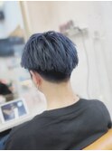 刈り上げマッシュ/ブルー/ネイビー/ケアブリーチ/池袋