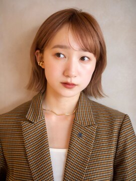 ガーデンヨコハマエスト(GARDEN YOKOHAMA est) 美髪 イメチェン 外ハネボブ アプリコットオレンジ