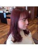 20代30代40代無造作カールシースルーバングヘア×テラコッタ