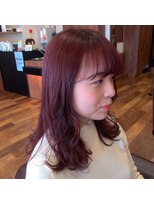 美容室ヒラトヤ 仙北店&nbsp;20代30代40代無造作カールシースルーバングヘア×テラコッタ