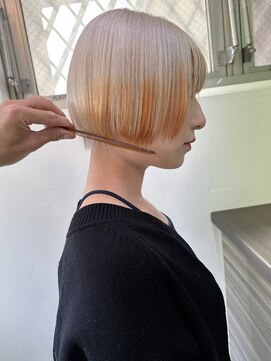 イエナ 渋谷(IENA) オレンジデザインカラー オレンジカラー ボブスタイル