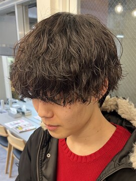 バイフィフス 原宿/表参道(by fifth) 韓国風センターパートウルフマッシュ波巻きスパイラルパーマ黒髪