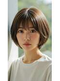 30代40代50代白髪染め小顔前下がりショートボブ髪質改善【越谷】
