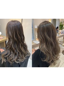 《透けるカラー・なりたい色味へ》人気の外国人風カラー、デザインカラー、ハイライトまで憧れhairを実現◆