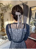 結婚式お呼ばれヘアセット◎大人上品な艶感アップ