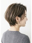 30代40代大人可愛いひし形ショート　ハイライト　似合わせ