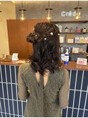 ハーフアップお団子