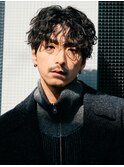 心斎橋シャドウパーマメンズマッシュウルフカット波巻きパーマ