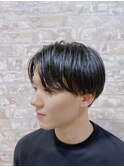 ショート/韓国風/艶ツヤ/ラベンダー/暗髪/ブルーブラック