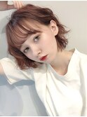 【Ankh】モーブピンクベージュ×エアリーくびれショート#ボブ
