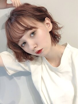 アンクー(Ankh) 【Ankh】モーブピンクベージュ×エアリーくびれショート#ボブ