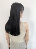 美髪ぱっつん黒髪ロングヘア髪質改善トリートメント【自由が丘】