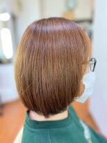 アークスヘアー&nbsp;オレンジべージュ大人可愛い小顔ショートボブ前下がり