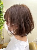 【コトノハ】栗色20代30代40代丸みキレイめカジュアル