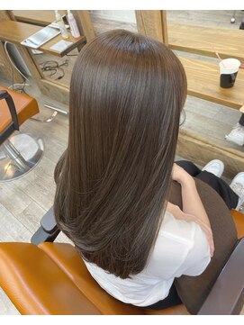 ナンバー アンフィール 渋谷(N° anfeel) 髪質改善トリートメント艶髪ベージュさら艶ストレートロング渋谷