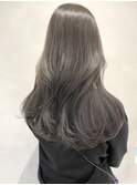 透け感たっぷりグレージュと巻ける縮毛矯正
