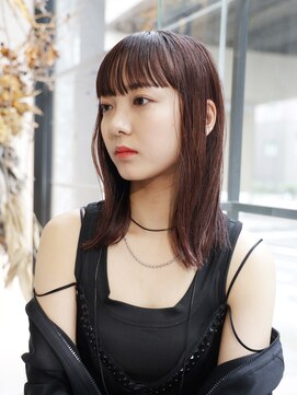 エムスラッシュ センター南(M.SLASH) ミルクティーピンク/セミウェット/艶髪ミディアム/センター南