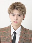 フェザーパーマハイトーンカラーブロンドヘアフェザーショート