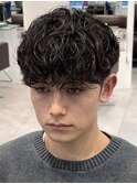 ショートマッシュ波巻きスパイラルシャドウパーマ刈り上げ