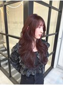 柔らかい暖色レイヤー×レイヤーカット