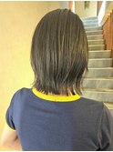 ミディアムレイヤーボブ/切りっぱなし