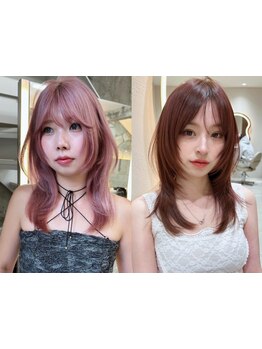 《ハイトーン×レイヤーカット♪》ブリーチを使ったミルクティーカラーも人気＊