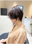 ツヤ感ショート/ブラウン/大人美人ショート【岡村大介】