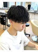 縦落ち波巻きパーマ