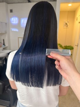 バンクスヘアー(BANK'S HAIR) 艶髪×ダークブルーグレー×ケラチンストレート