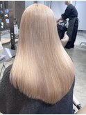 ヘーゼルベージュピンクベージュホワイトベージュ長めボブ韓国