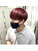 デバイス バイ フレイムス 越谷(DEVICE by Frames)&nbsp;越谷メンズ｜ブリーチあり赤髪マッシュ