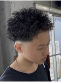 札幌スパイキーショートツイストスパイラルパーマフェードカット