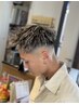 【永畑指名】メンズカット+パーマ+メッシュハイライト　シェーブ　￥14410～