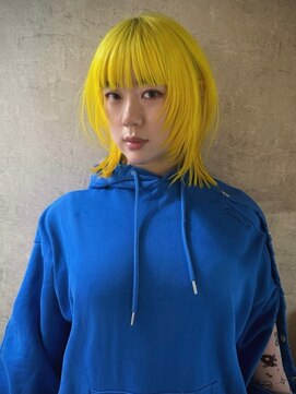 ネハス 栄(nehus.) 学割ブリーチハイライト髪質改善ダブルカラーレイヤーカット