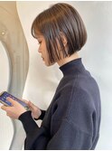 【なかじま ひびき】グレージュ×ワンレンミニボブ