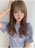 レイヤーカット ベージュカラー 透明感 ニュアンスカラー