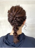結婚式お呼ばれ ヘアセット 編みおろし