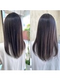 ニュアンスカラー。ナチュラルロング