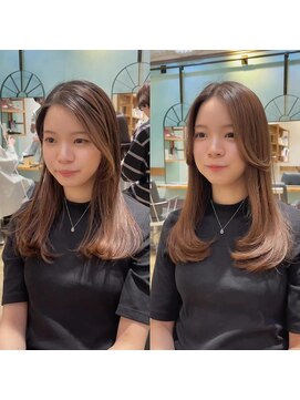 キートスバイガーランド (Kiitos by Garland) 毛流れセンターパート前髪垢抜け小顔セミロングレイヤーカット