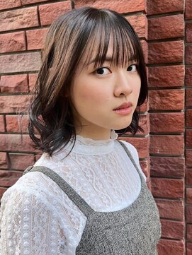 アイウィル(Ai WilL) 巻き髪ボブヘア　ニュアンスパーマ　ベージュ 暗めカラー 20代