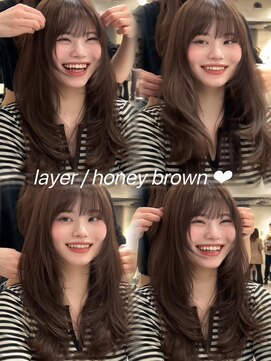 サイン 表参道(SIGN) 韓国ヘアーハッシュカットレイヤーカットグレージュブリーチ無し