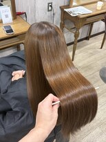 シェノン 近鉄奈良店(CHAINON)&nbsp;ミルクティーブロンド/ダークブルー/デジタルパーマ/近鉄奈良