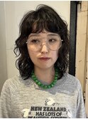 簡単スタイリングミディアムパーマウェーブヘアニュアンスパーマ