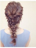 編み込みロングアレンジ